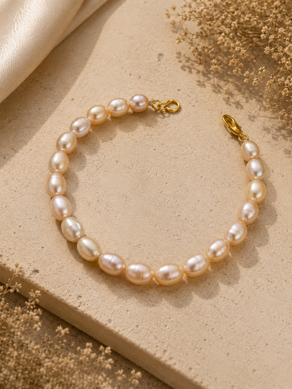 Elegant Minimalist Freshwater Pearl Bracelet