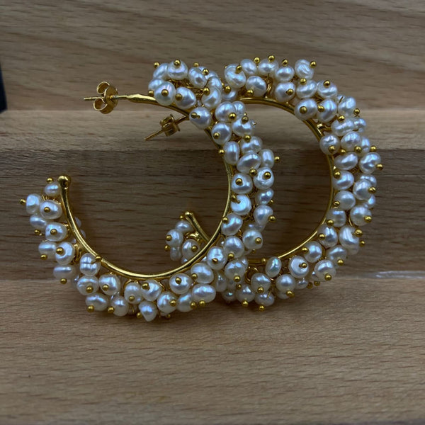 Freshwater Pearl Hoop Earring