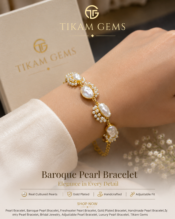 Elegant Baroque Pearl Bracelet