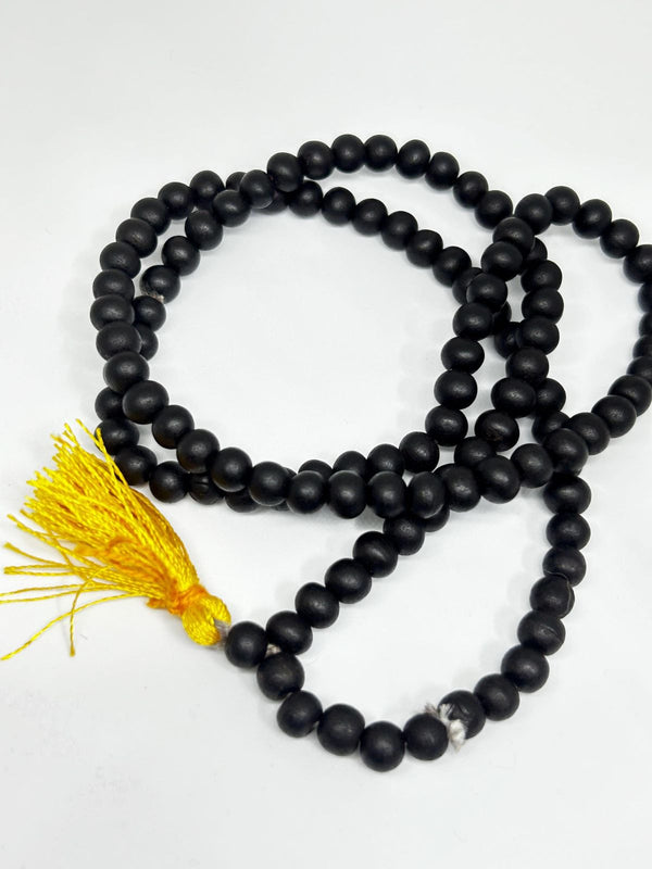 108+1 Beads Natural Black Ebony bead Karungali Jaap Mala (8MM)
