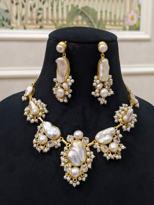 Baroque Pearl Necklace Set