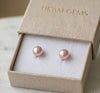 Pink Pearl Stud Earrings