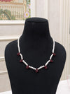 ElegantPearl & Red Onyx Necklace