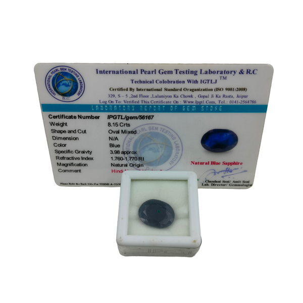 Blue Sapphire ~8.15 Cts