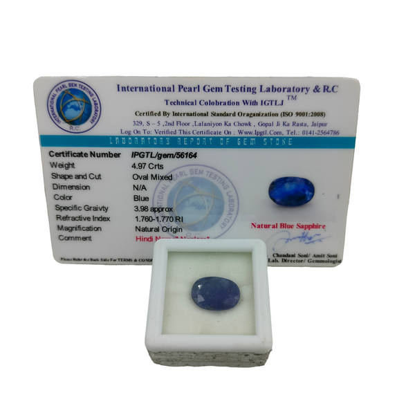 Blue Sapphire ~4.97 Cts