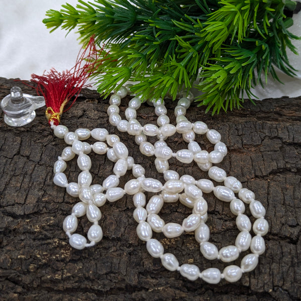 Rice Freshwater Pearl Jaap Mala For Men & Women (8MM)
