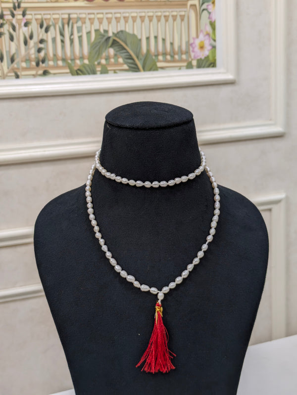 Rice Freshwater Pearl Jaap Mala For Men & Women (6MM)