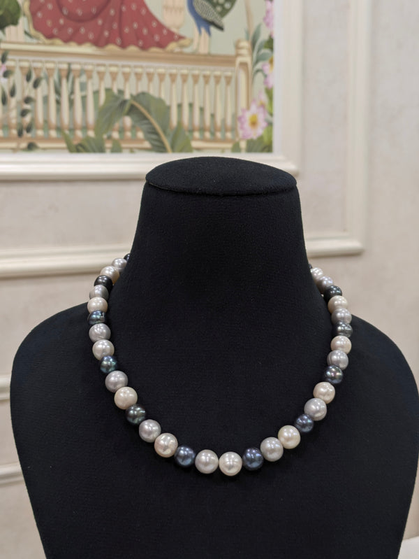White & Gray Freshwater Pearl Necklace