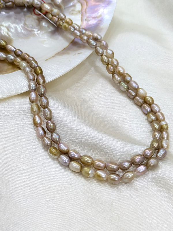 Yellow Rice Pearl Necklace | Freshwater Pearls | Elegant Minimalist Jewelry