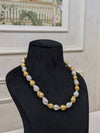 Golden White Baroque Pearl Necklace