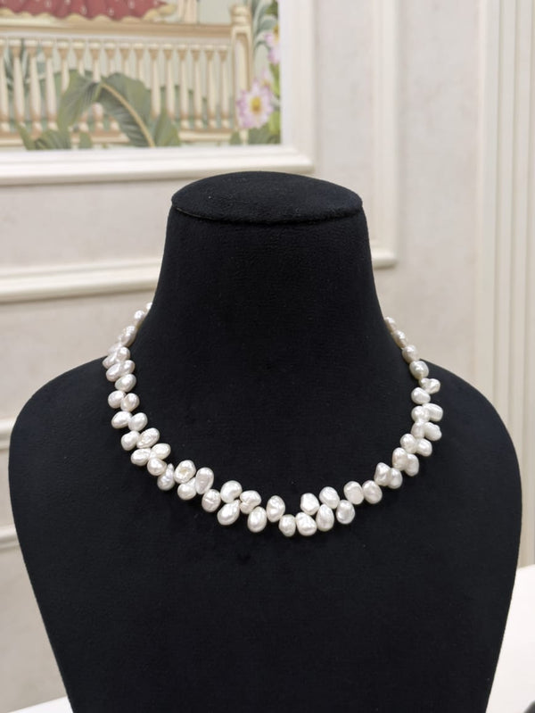 White Fancy Baroque Pearl Necklace