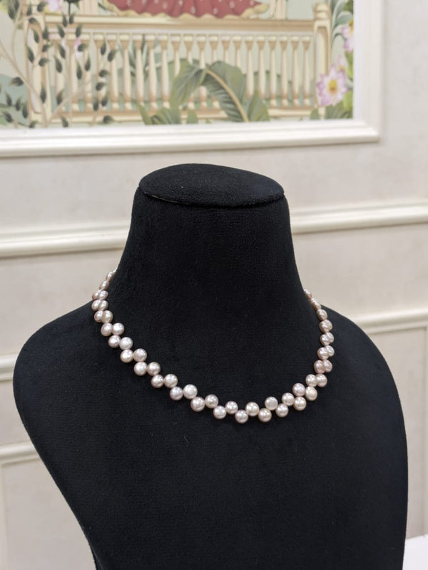 Rose Gold Half Round Fancy Shape Necklace