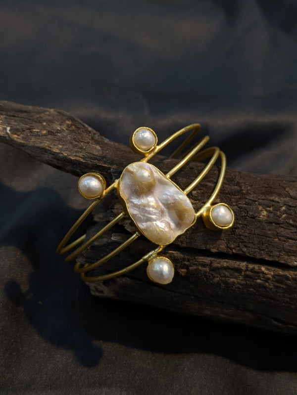 Freshwater Pearl Handcrafted Cuff Bracelet for Women/Girls | Gift For Her