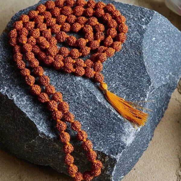 108+1 Beads Natural 5 Mukhi Rudraksha Jaap Mala For Men & Women (8MM)