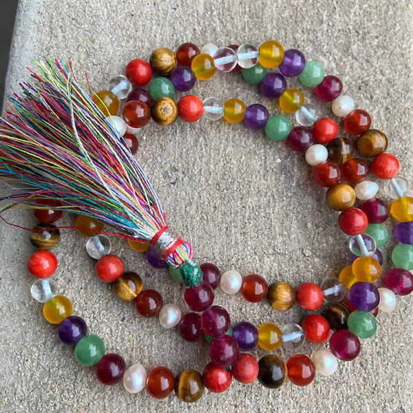 108+3 Beads Natural Navratan jaap mala For Men & Women (8MM)