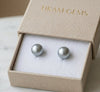 GreyPearl Stud Earrings - Gift for Her