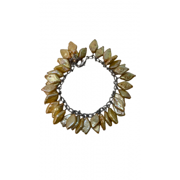 Golden Rhombus Pearl Bracelet