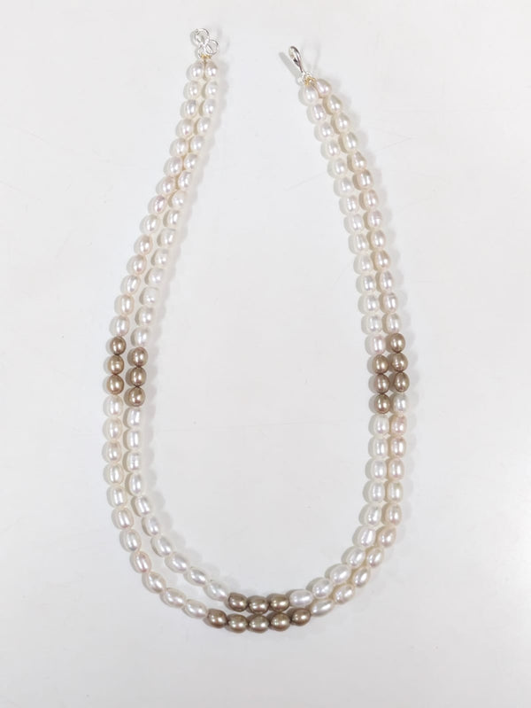 Minimalist Two Strand Pearl Necklace – Freshwater Pearls