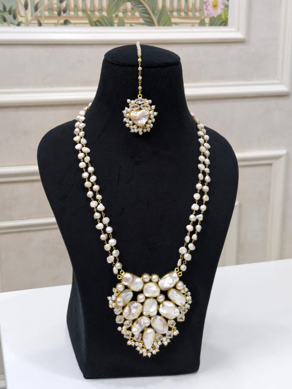 Premium Freshwater Baroque Pearl Long Chain Necklace