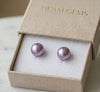 Lavender Pearl Stud Earrings - Gift for Her