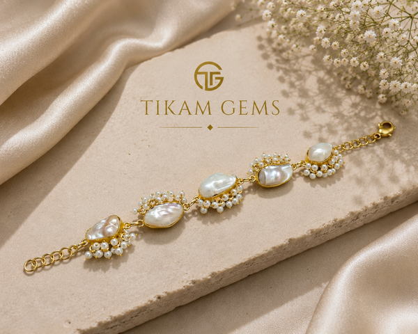 Elegant Baroque Pearl Bracelet