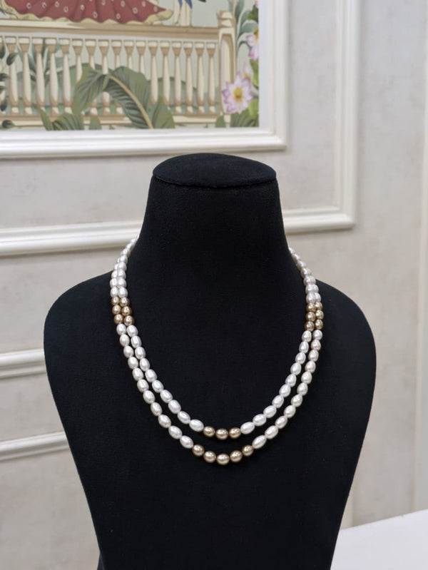Minimalist Two Strand Pearl Necklace – Freshwater Pearls