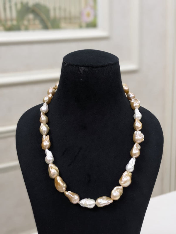Peach Baroque Pearl Necklace