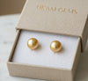 GoldenPearl Stud Earrings - Gift for Her