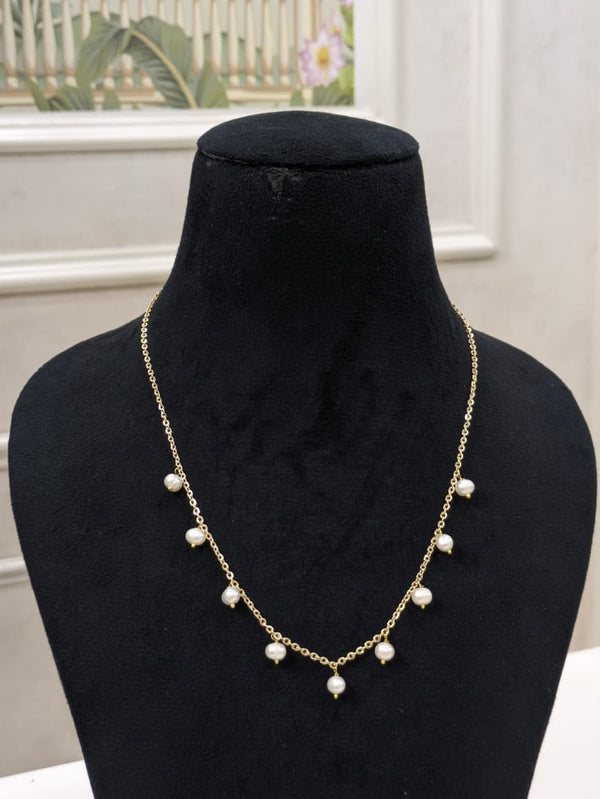 Dainty Freshwater Pearl Station Necklace