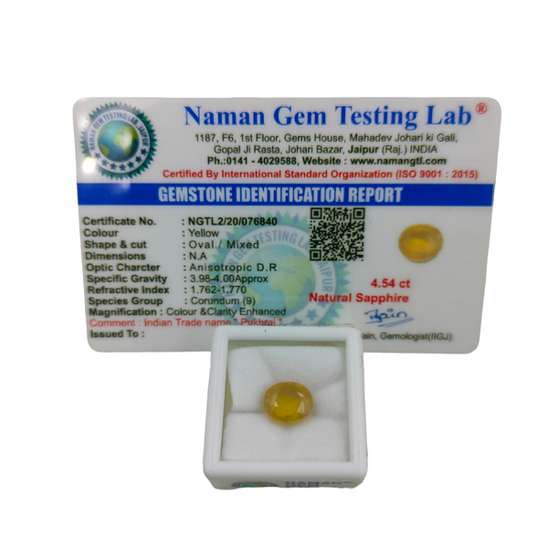 Yellow Sapphire ~ 4.54 Cts