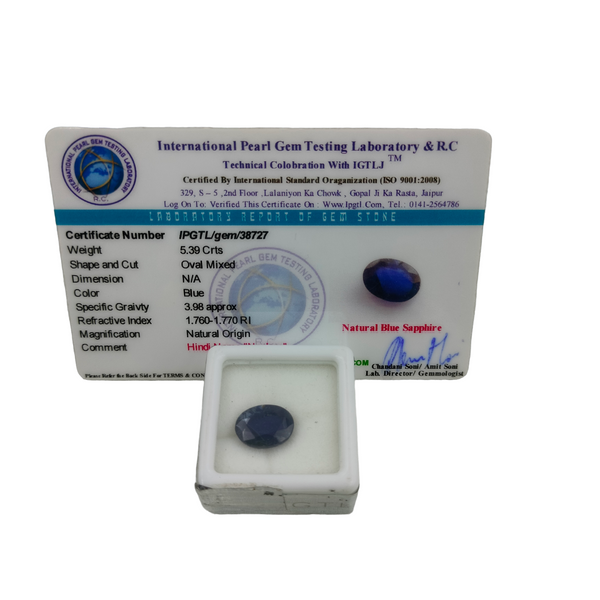 Blue Sapphire ~ 5.39 Cts