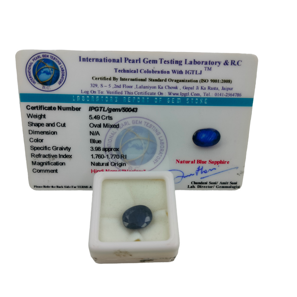 Blue Sapphire ~5.49 Cts