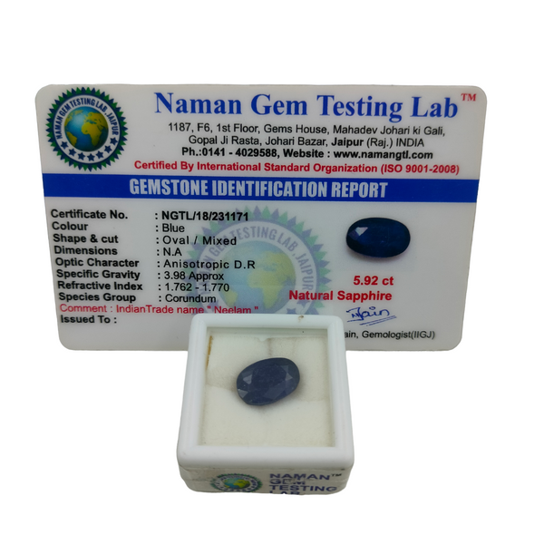 Blue Sapphire ~5.92 Cts