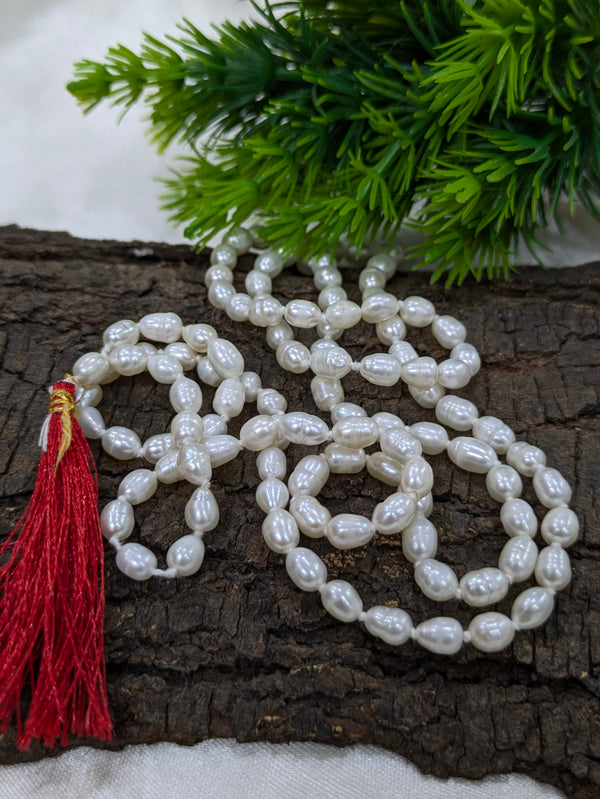 Rice Freshwater Pearl Jaap Mala For Men & Women (5MM)