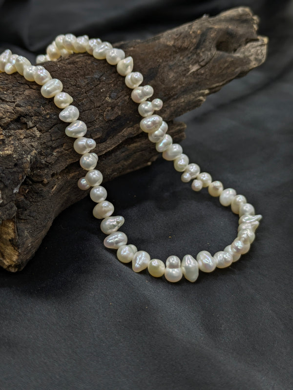 Baroque Pearl Necklace | Natural Freshwater Baroque Pearls | Unique Handmade Jewelry