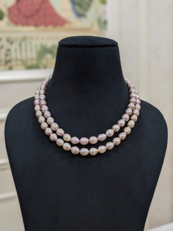 Pink Pearl Necklace – 2 Layer