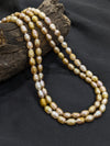 Yellow Rice Pearl Necklace | Freshwater Pearls | Elegant Minimalist Jewelry