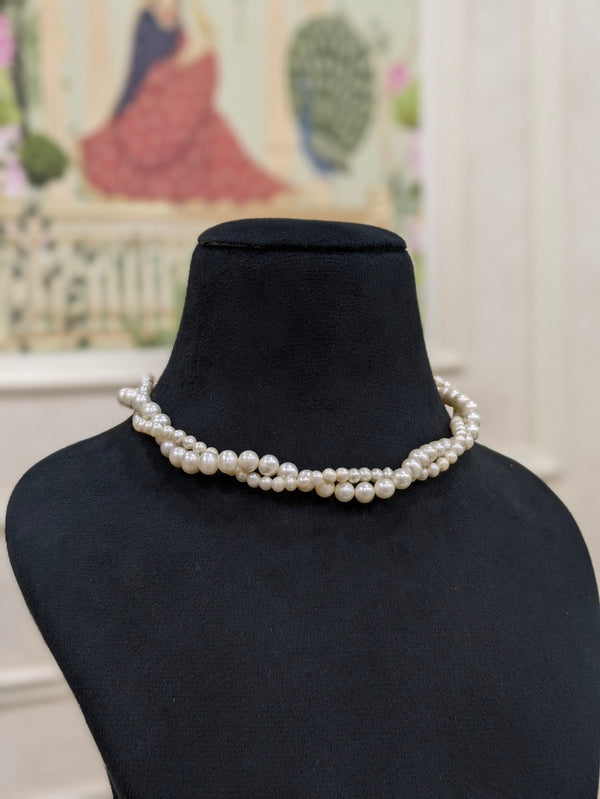 Twisted Round Pearl Necklace | Freshwater Pearls | Elegant Statement Jewelry