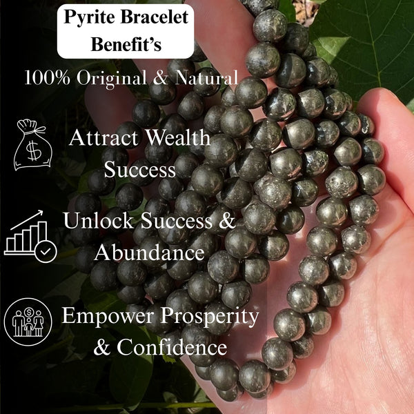 Pyrite Bracelet with FREE Pink Tulip Bracelet