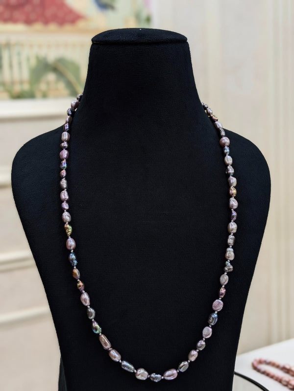 Gray keshi pearl necklace