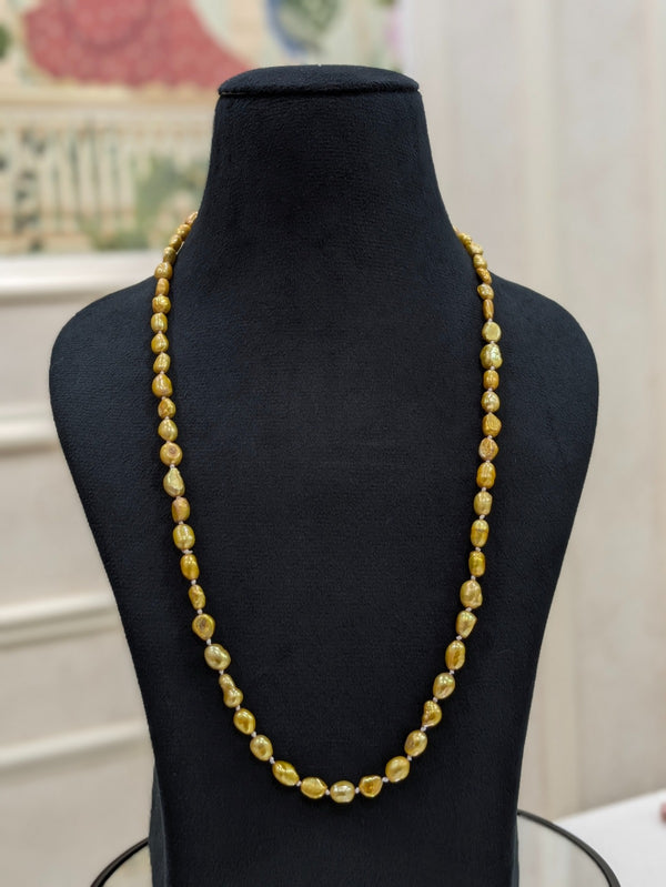 Yellow keshi pearl necklace