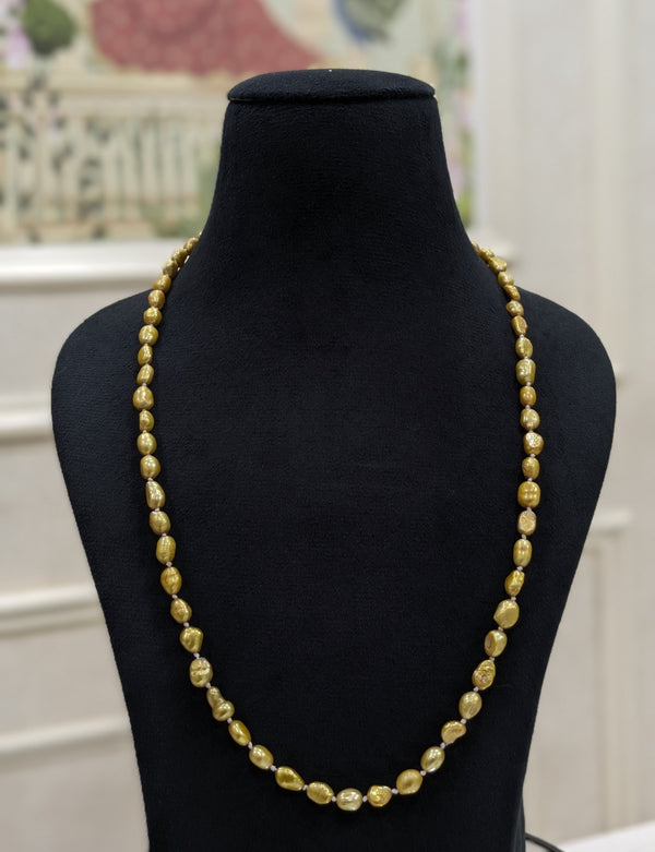 Yellow keshi pearl necklace