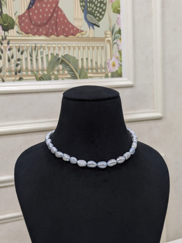 Sky Blue Baroque Pearl Necklace