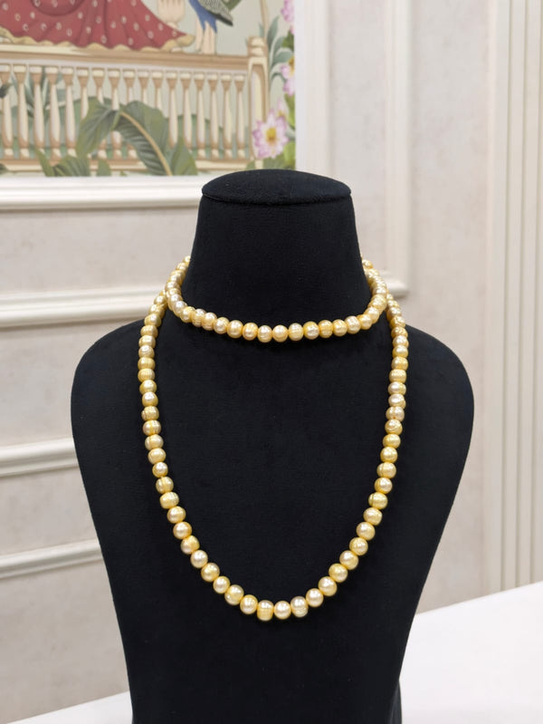 Yellow Fresh water Pearl Necklace