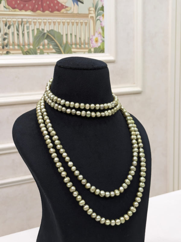 Lime Green Fresh Water Pearl Necklace
