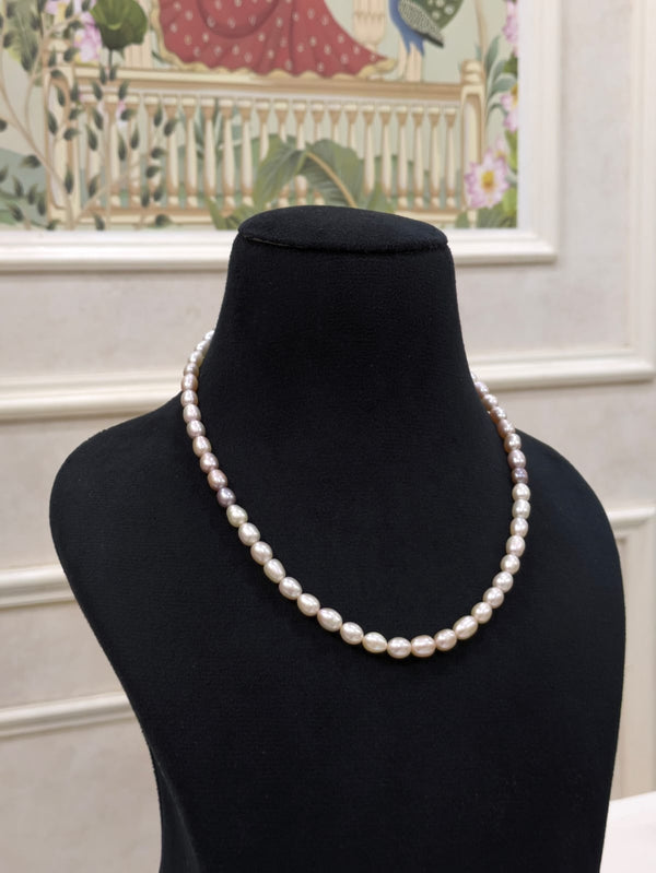 Pink Rice Pearl Necklace