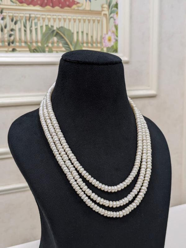 3Layer Half Round Pearl Necklace