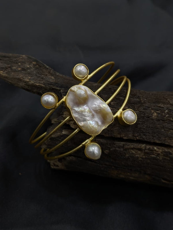 Freshwater Pearl Handcrafted Cuff Bracelet for Women/Girls | Gift For Her