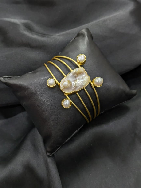 Freshwater Pearl Handcrafted Cuff Bracelet for Women/Girls | Gift For Her