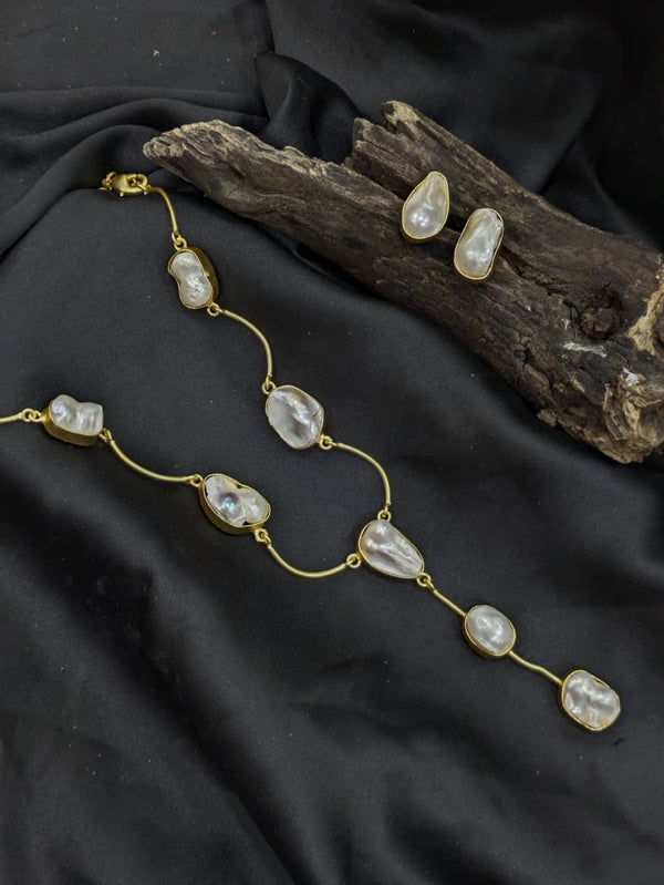 Freshwater Natural Pearl Necklace & Earrings Set For Women/Girls | Pearl Necklace Set Gift For Her